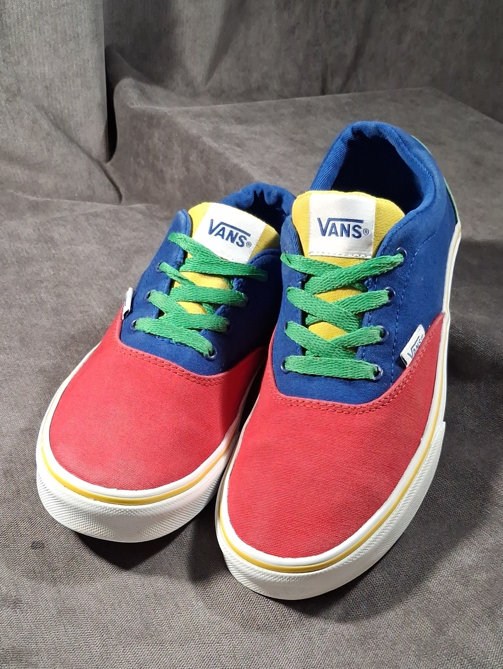 Vans Era Primary Color Block Red Blue Yellow Green Canvas Sneakers G- US Y5 W6.5